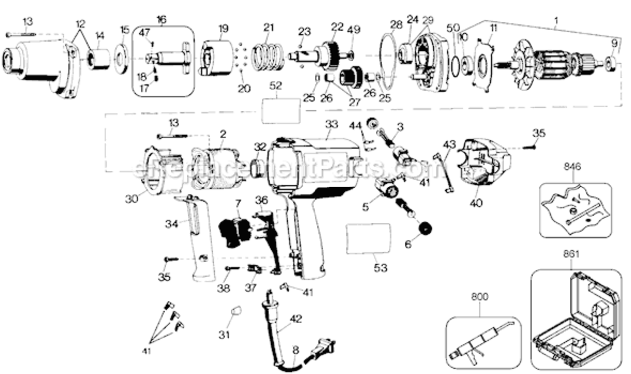 Page A Diagram and Parts List for 2675 Type 101 Black and Decker Impact Driver